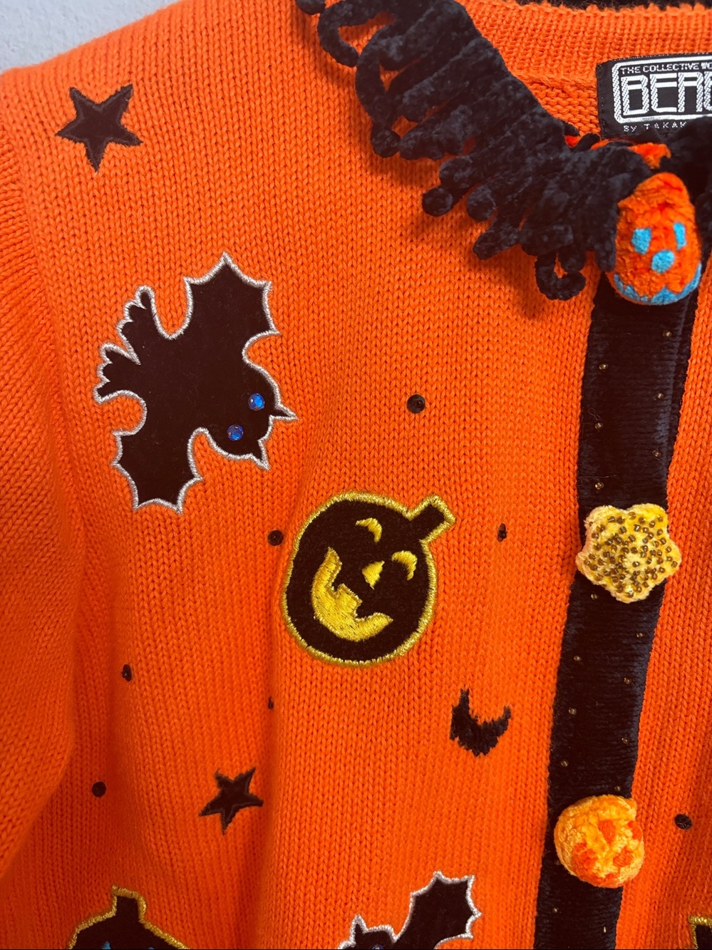 Vintage Rare Berek 2 by Takako Sakon Halloween Cardigan Sweater size M - Picture 8 of 10